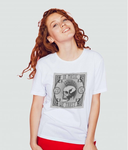 Дамска тениска с щампа Готика In Music We Trust - TShirtArtShop.com